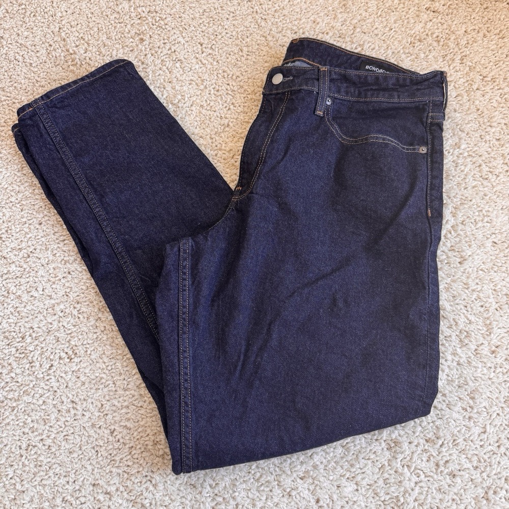 Bonobos Men's Jeans 38x34 Dark Wash Stretch Straight Slim Tencel Lyocell Denim